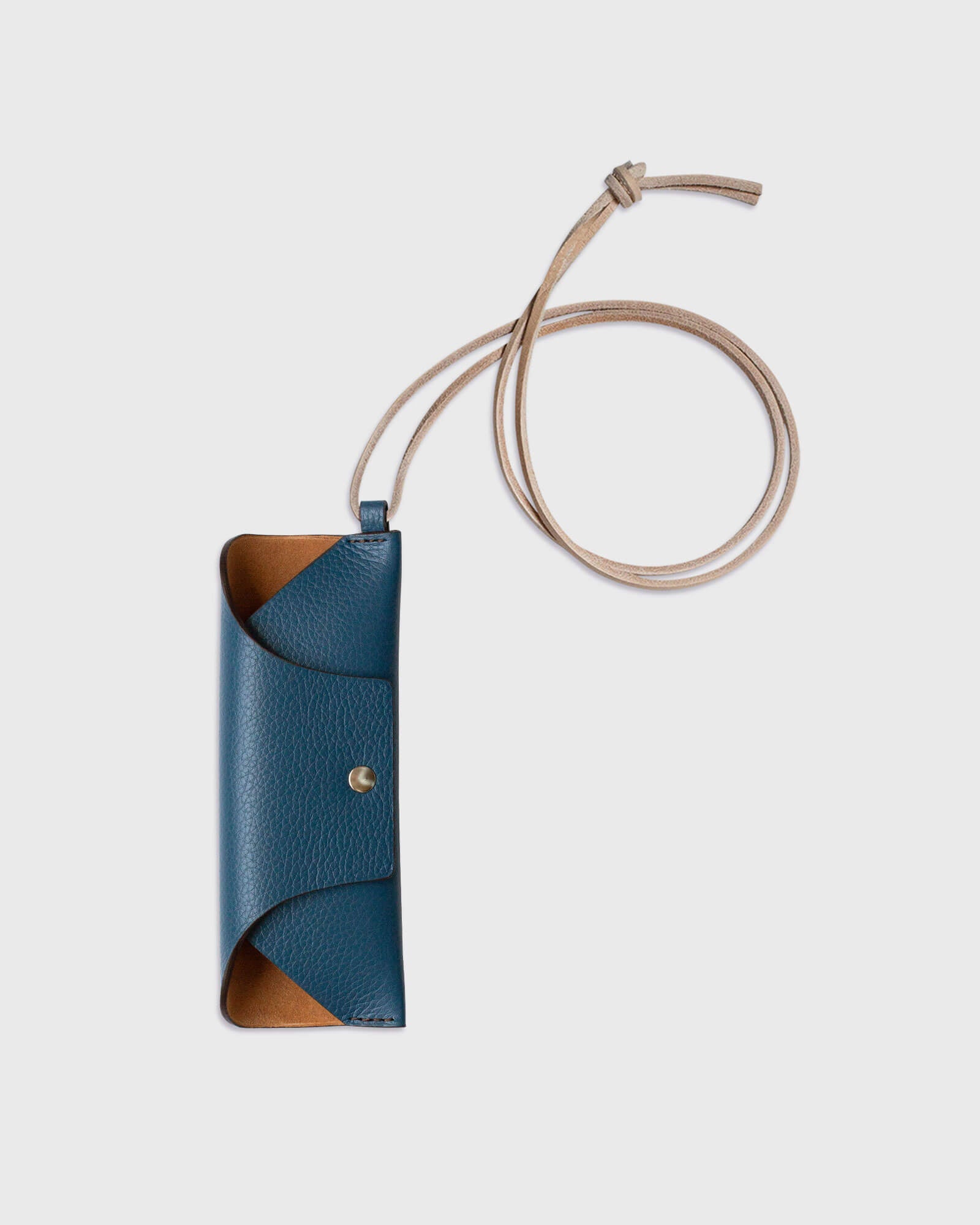 ヴィンテージアクセサリーケースHerbert L. Roe 青 Eyeglass case - Blue grained cowhide leather - Made in France