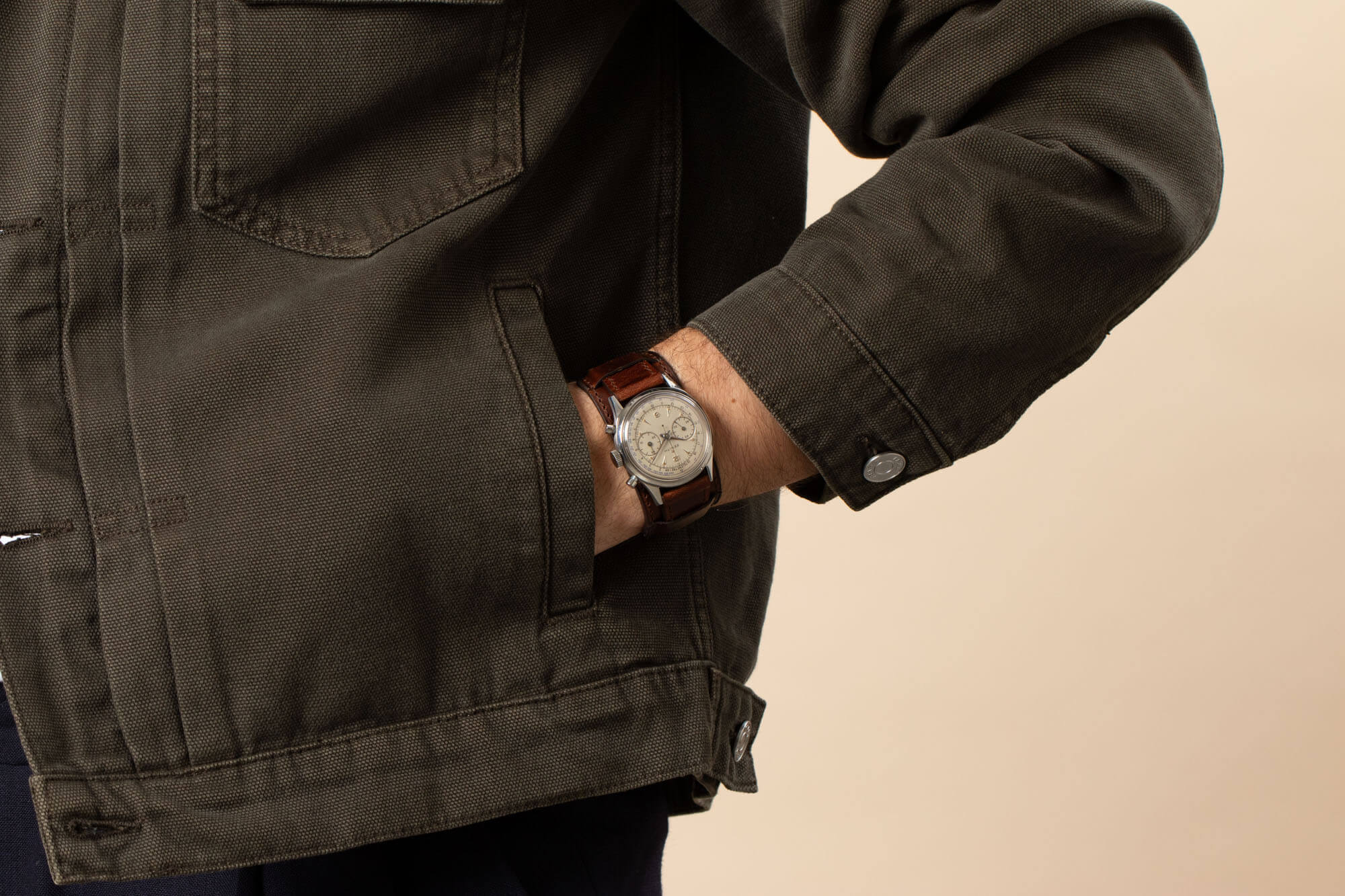 Bund Officer watch strap in brown leather – Made in France
