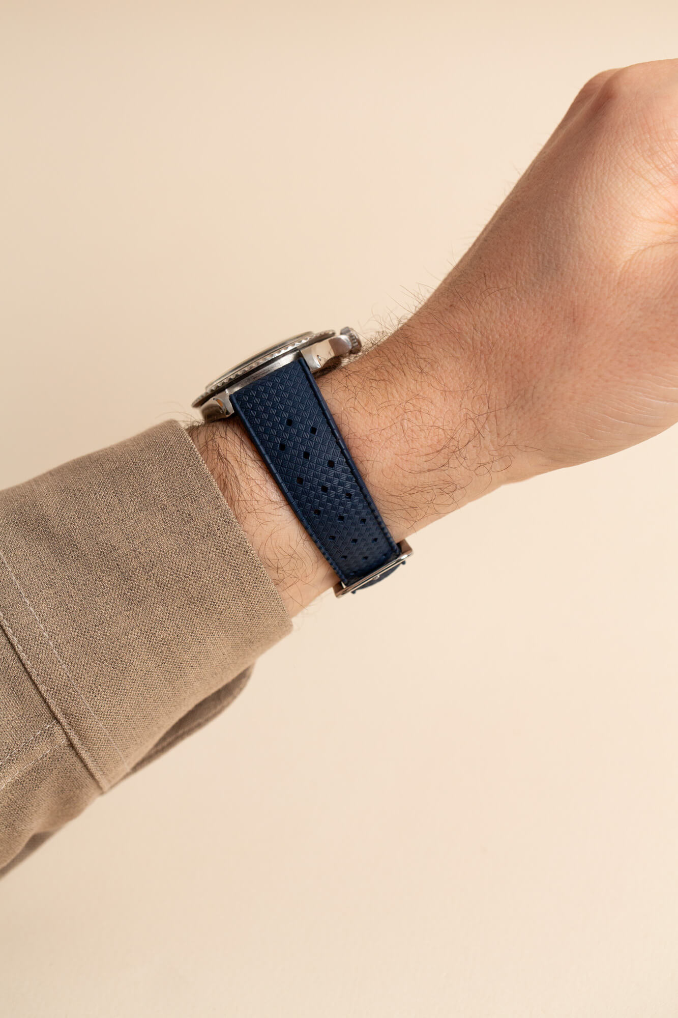 Rubber Watch Strap - Natural vulcanised rubber Blue - Flexible