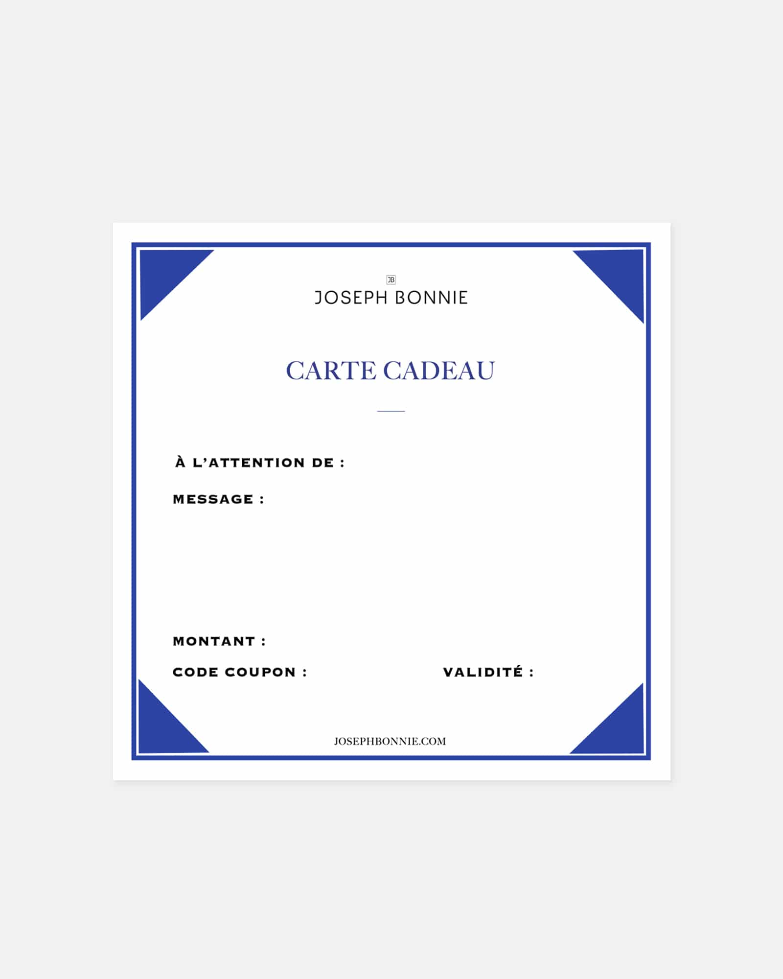 Carte cadeau Joseph Bonnie