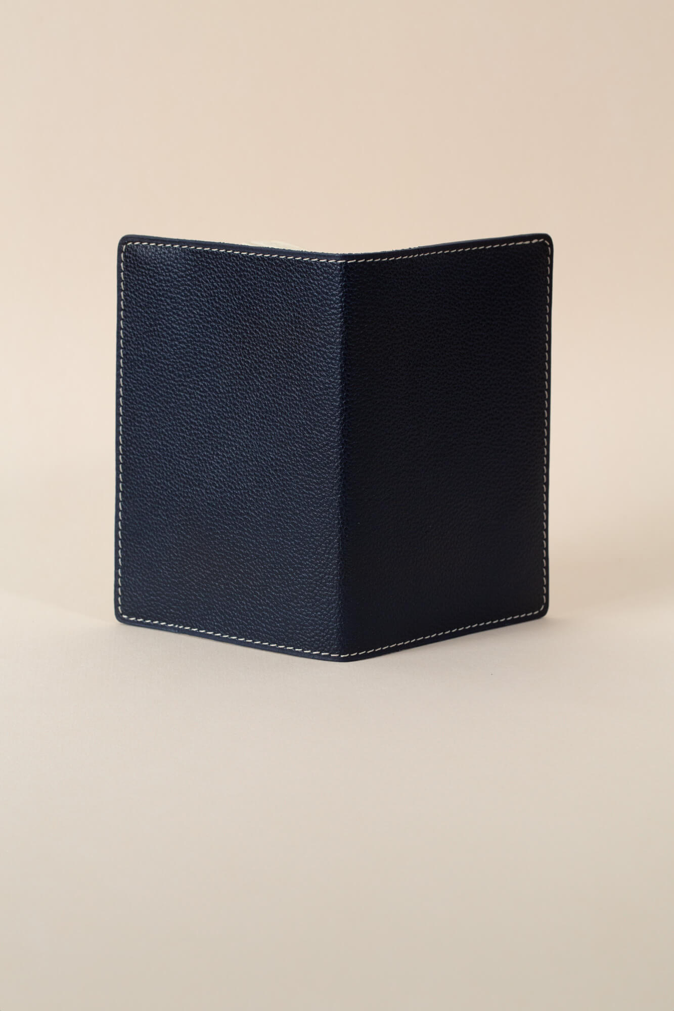Eyeglass case - Blue grained cowhide leather - Made in France