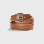 Ceinture - Cuir de Veau Marron - Boucle Poursin Argent