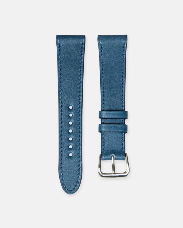 Bracelet Montre - Cuir de Vachette Bleu Clair - Surpiqures