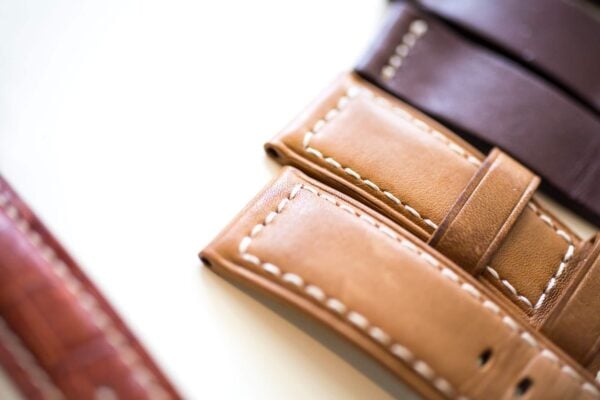 Unrefined leather watch strap