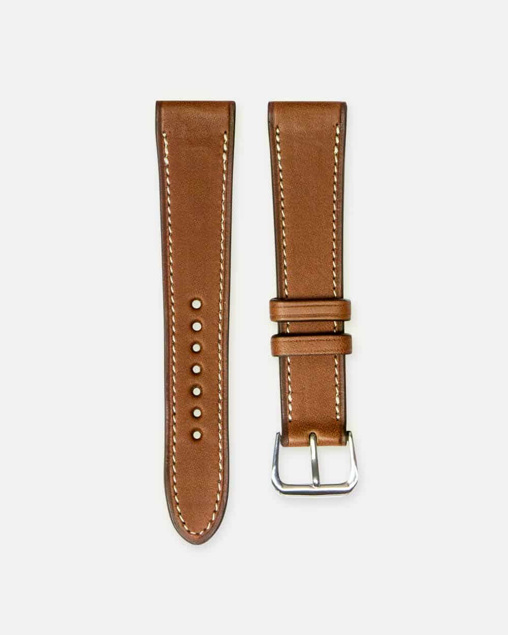 Bracelet Montre Cuir Veau Rose Pâle – Dégagement Rapide, Perforé, Surpiqûres, Watchband Berlin