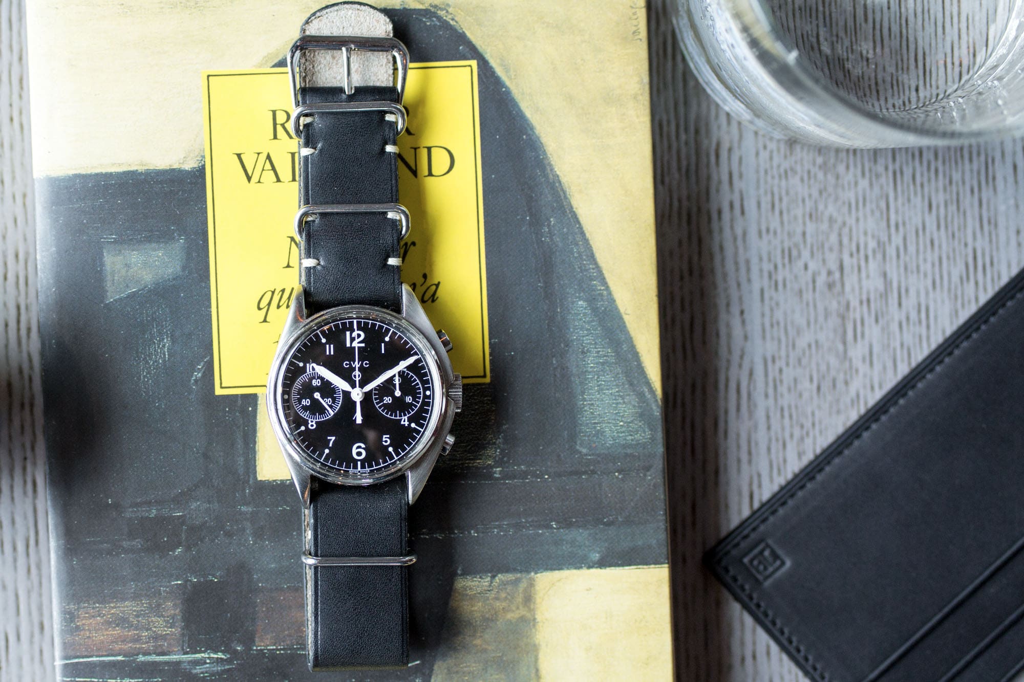 Nato Watch Strap Black Calfskin Leather Made in France