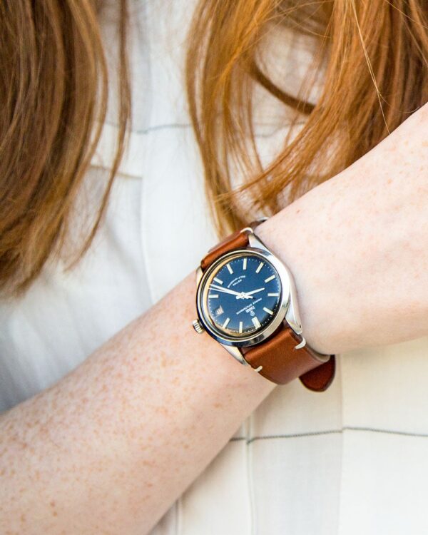 Bracelet montre veau marron vintage LS