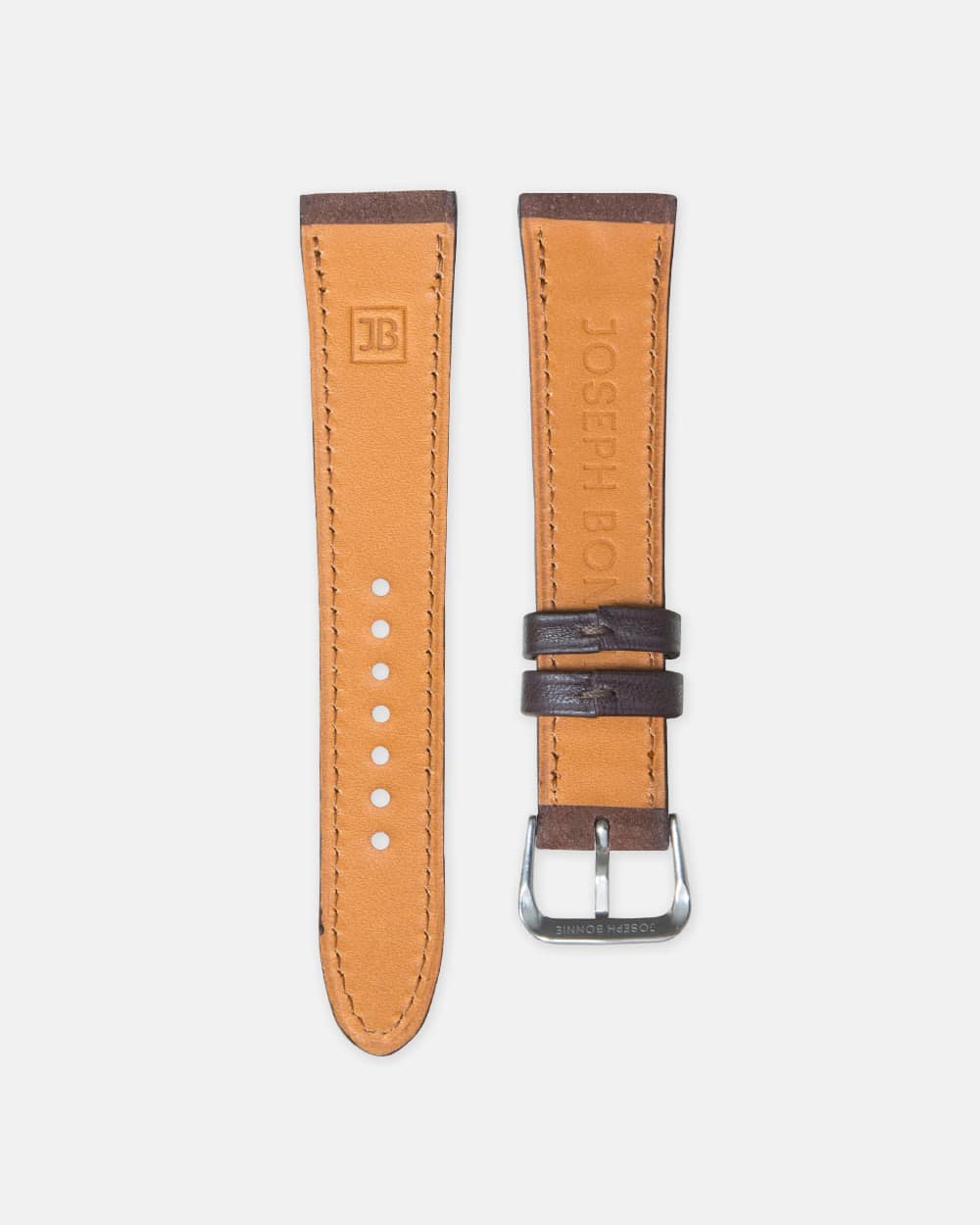 Bracelet 30 mm Cuir véritable fermoir Ardillon pour montre Brun
