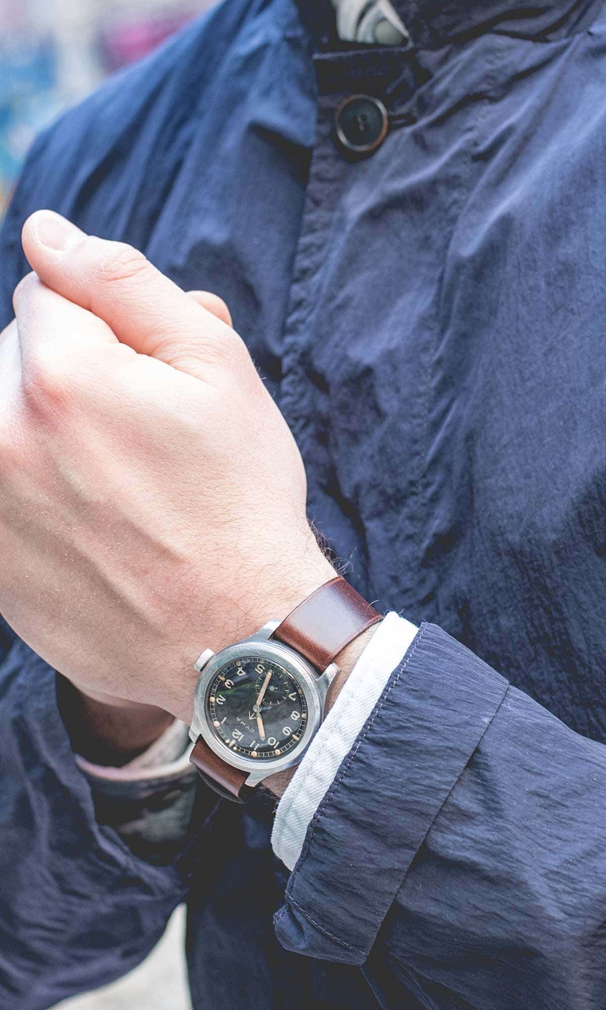 Bracelet Hamilton 22mm Khaki Aviation Cuir Marron