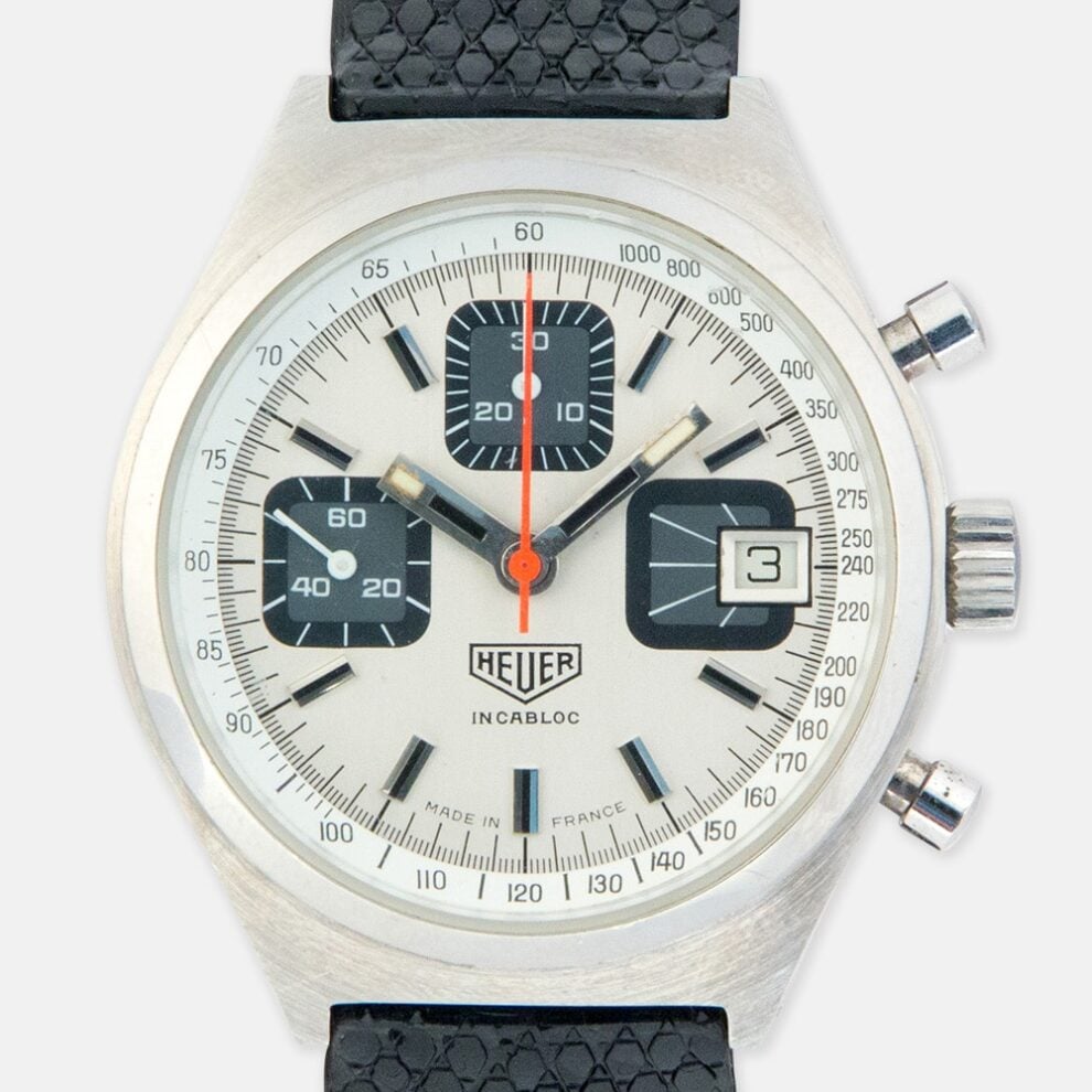 Montre HEUER - Chronograph - Ref 1611 - calibre VALJOUX 7765 - Années 1970