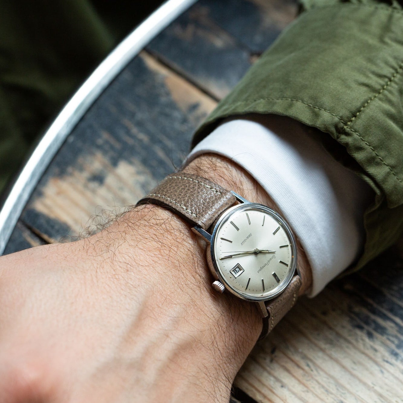 Bracelet Montre Cuir Grainé Gris Clair - Neuf, Largeurs 12-20mm, Taille XS