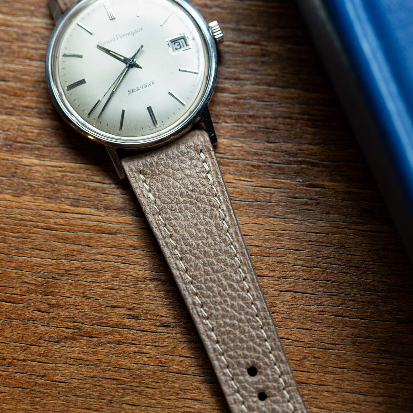 Bracelet de montre Tropic Star - Cuir de Veau Grainé - Vintage Gold