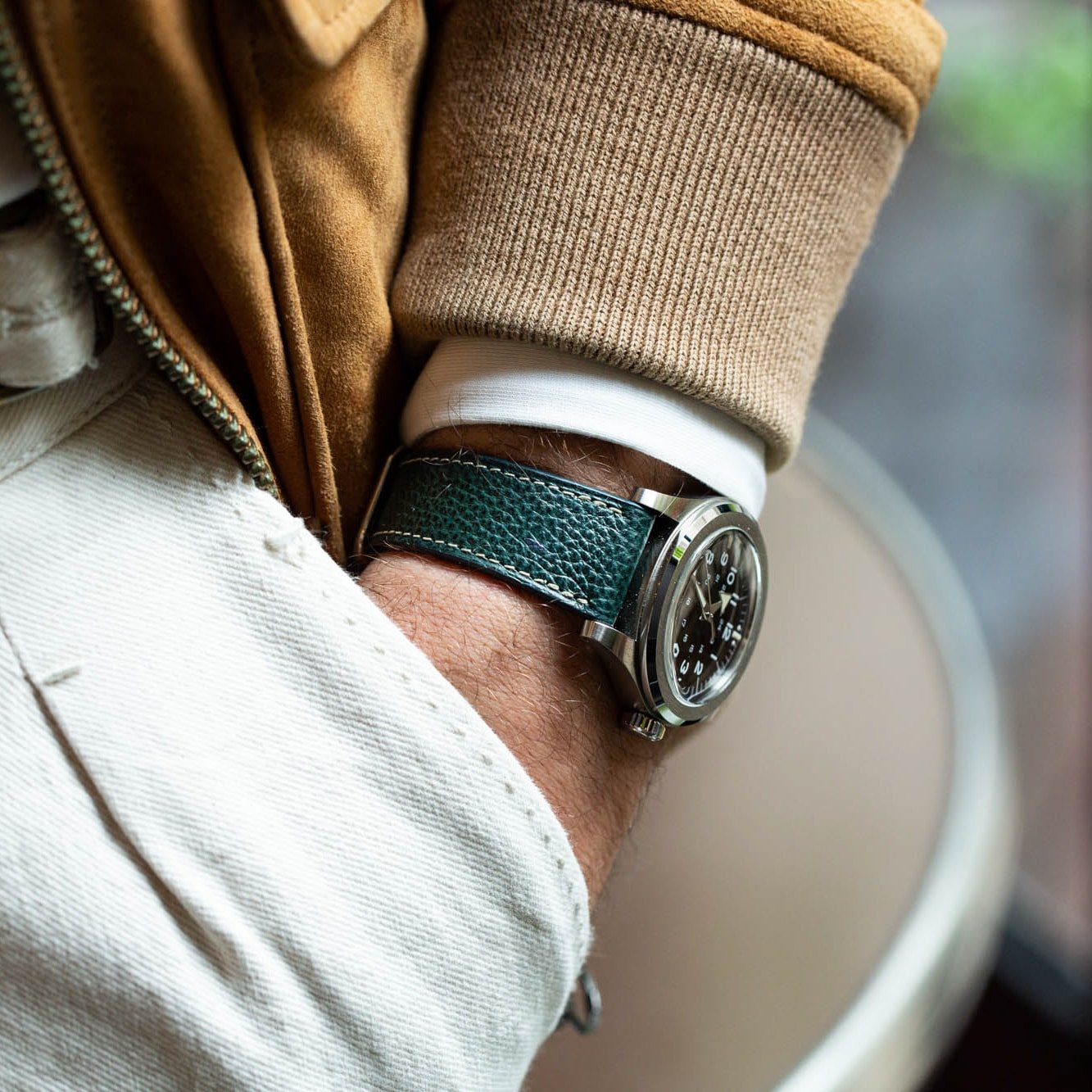 Bracelet de montre cuir grainé - Forest Green