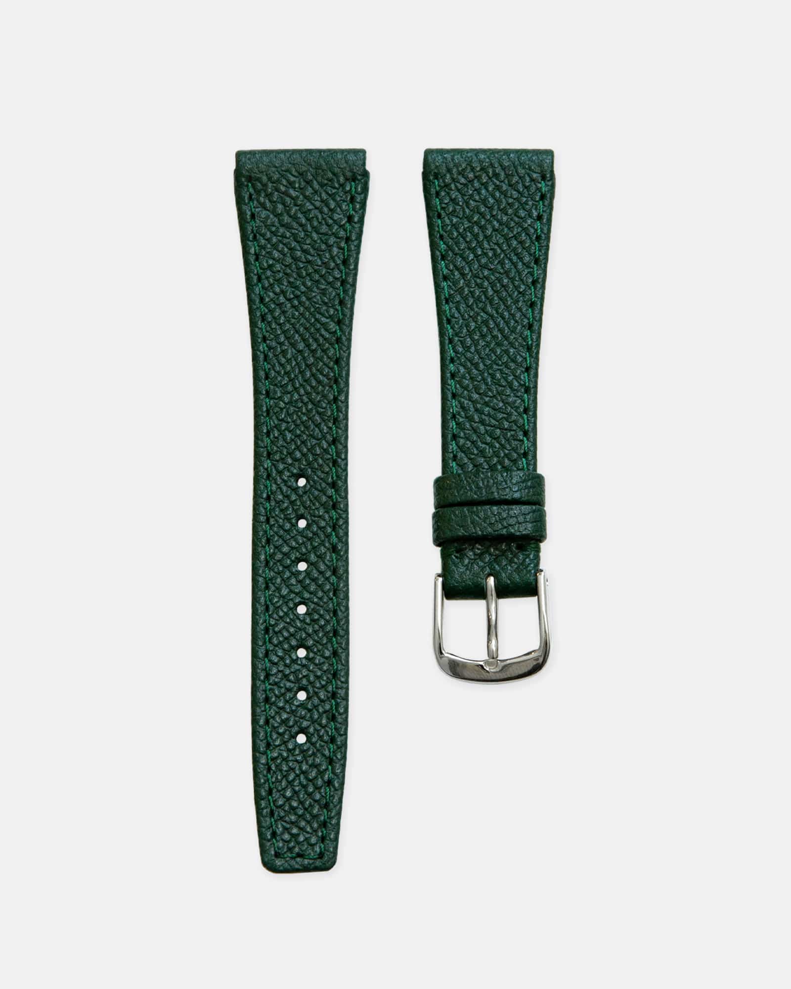 Bracelet de montre en cuir de veau grainé - Vert Sapin