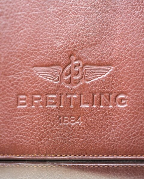 Breitling Marmotte - Pochette de montres en Cuir Marron