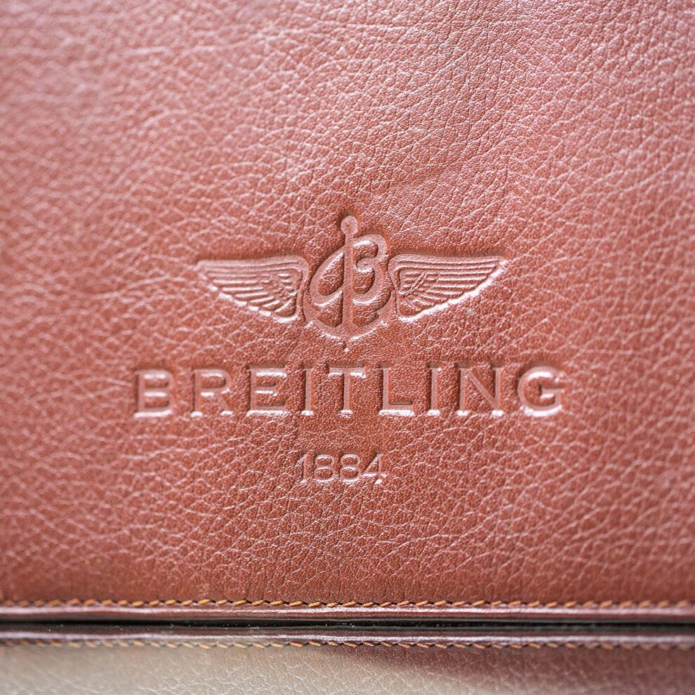 Breitling Marmotte - Pochette de montres en Cuir Marron