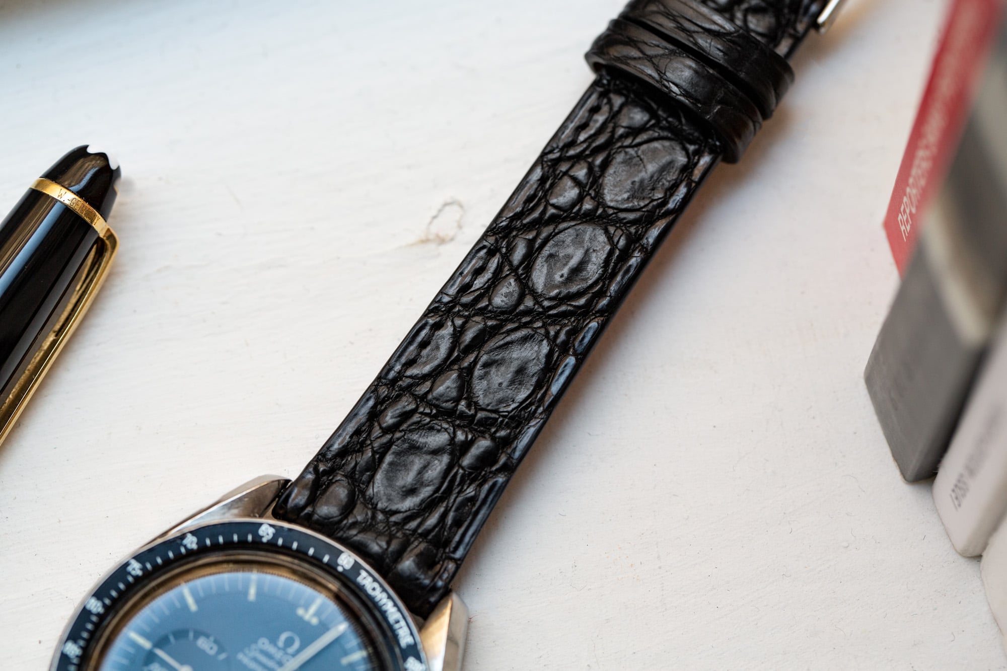 Bracelet de montre crocodile - Noir