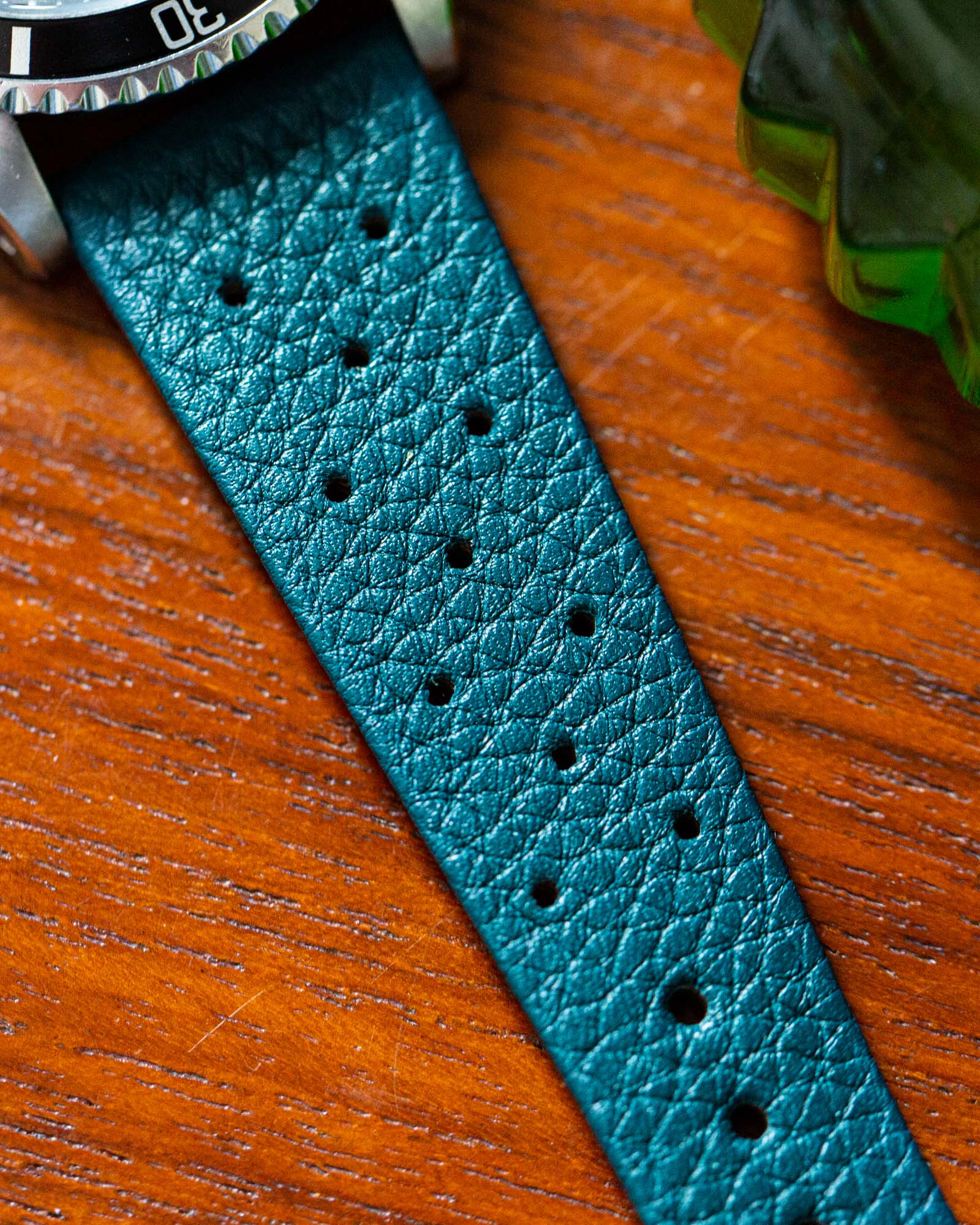 Bracelet Tropic Star - Cuir de veau grainé bleu canard