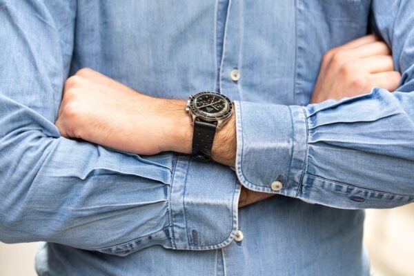 Bracelet Tropic Star - Cuir de veau grainé noir