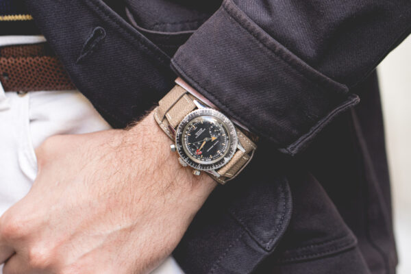 Bracelet montre Bund - Cuir grainé taupe