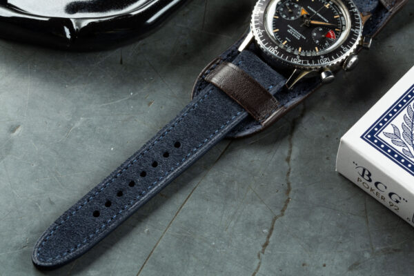 Bracelet montre Bund - Cuir velours bleu nuit