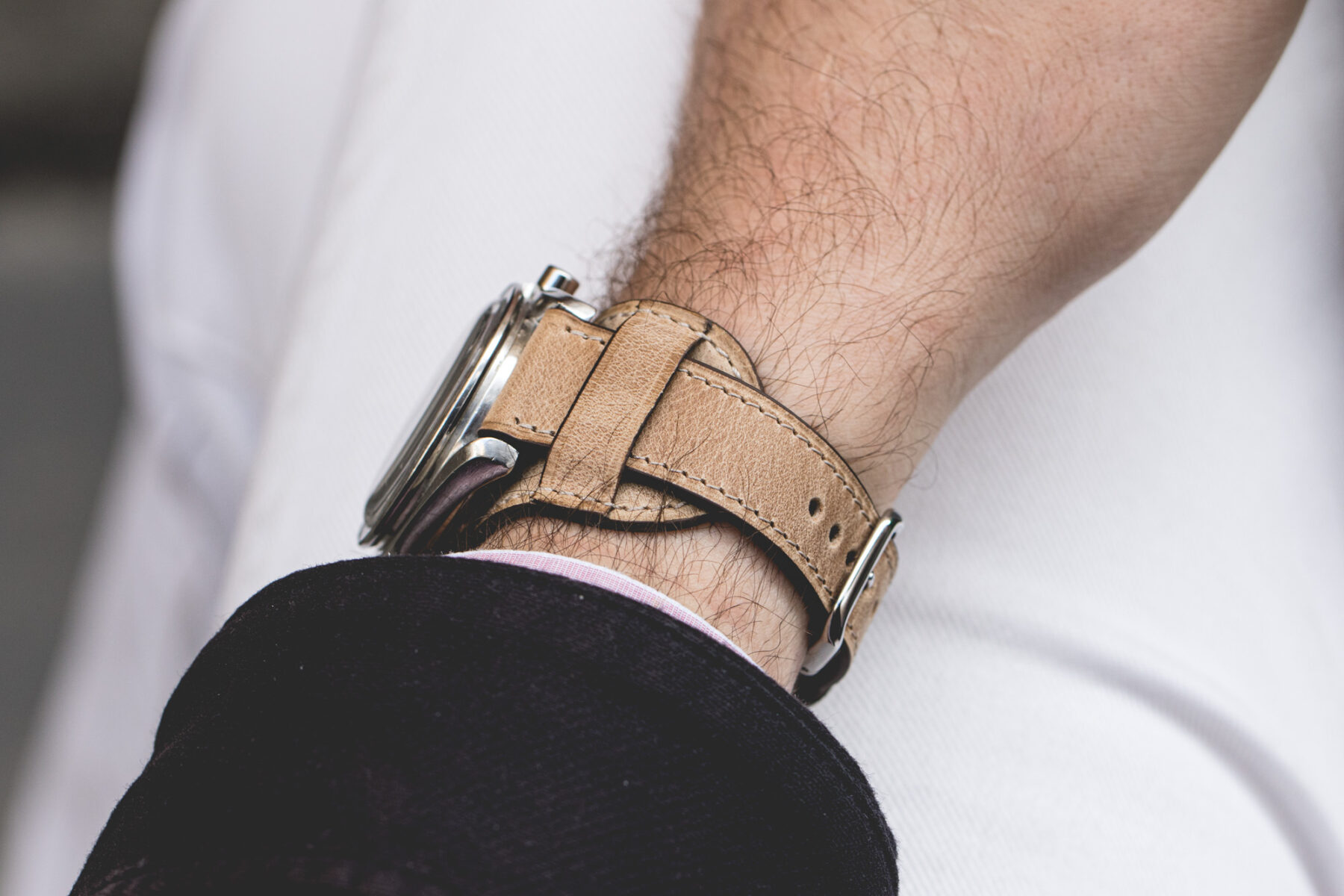 Bracelet montre Bund - Cuir vieilli beige
