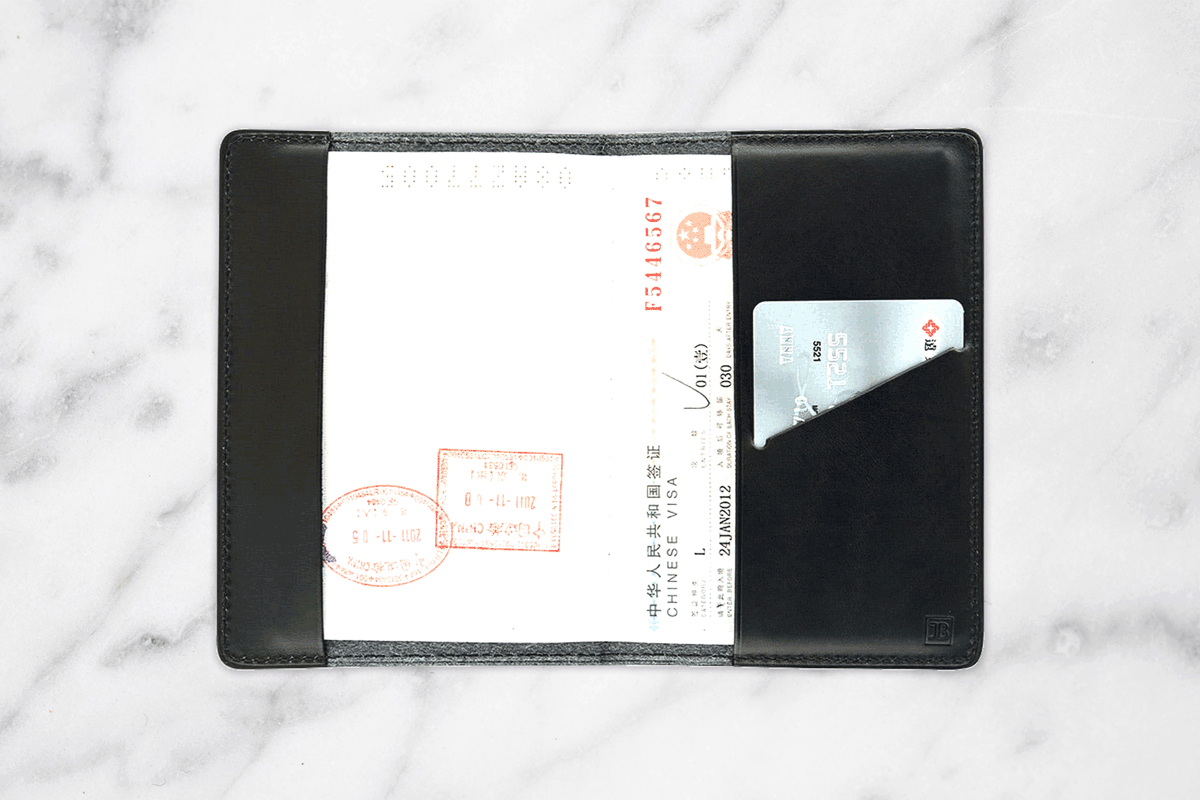 Porte Passeport - Cuir Vachette Noir