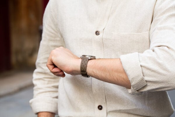 Bracelet Tropic Star - Cuir de veau grainé taupe