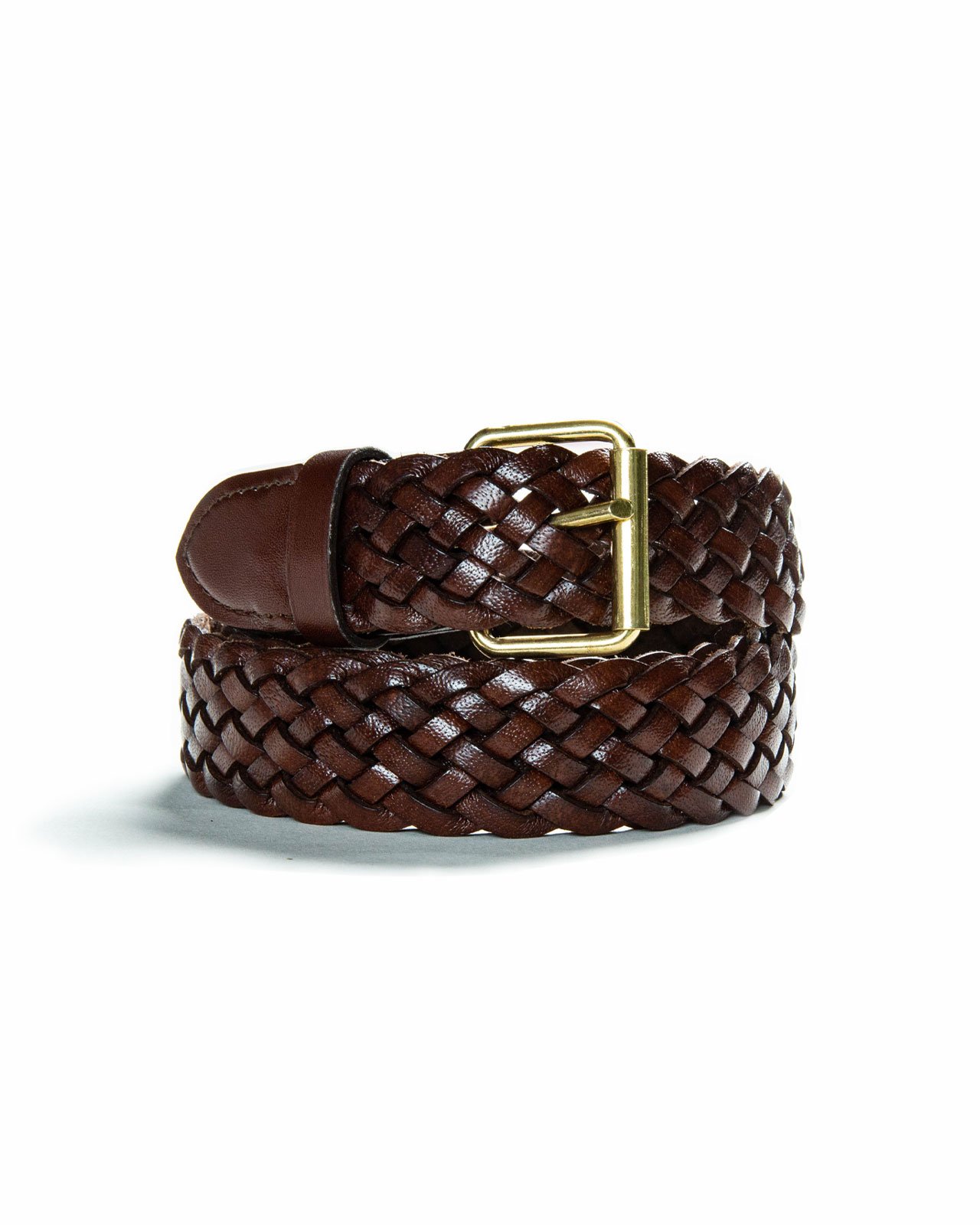 Brown Braided Leather Belt - Made In France