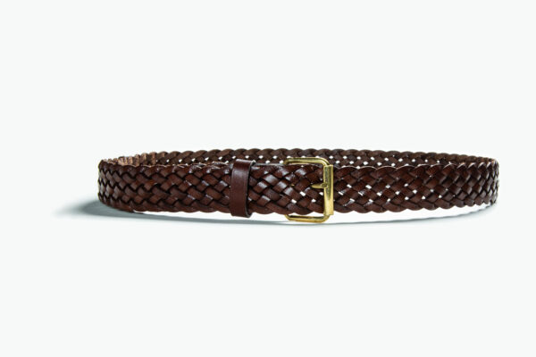 Brown Braided Leather Belt - Made In France