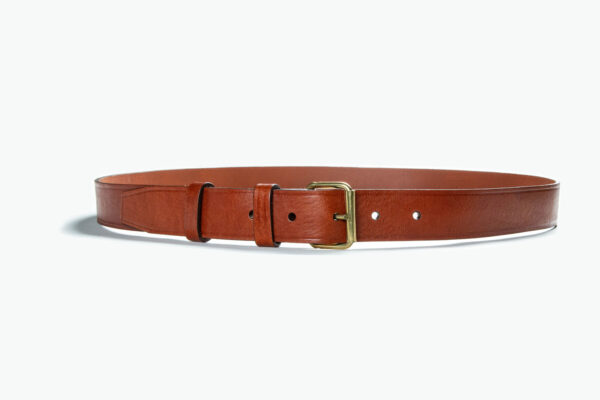 Ceinture Cuir Pleine Fleur Marron