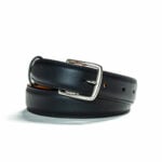 Ceinture - Cuir de Veau Noir - Boucle Poursin Argent