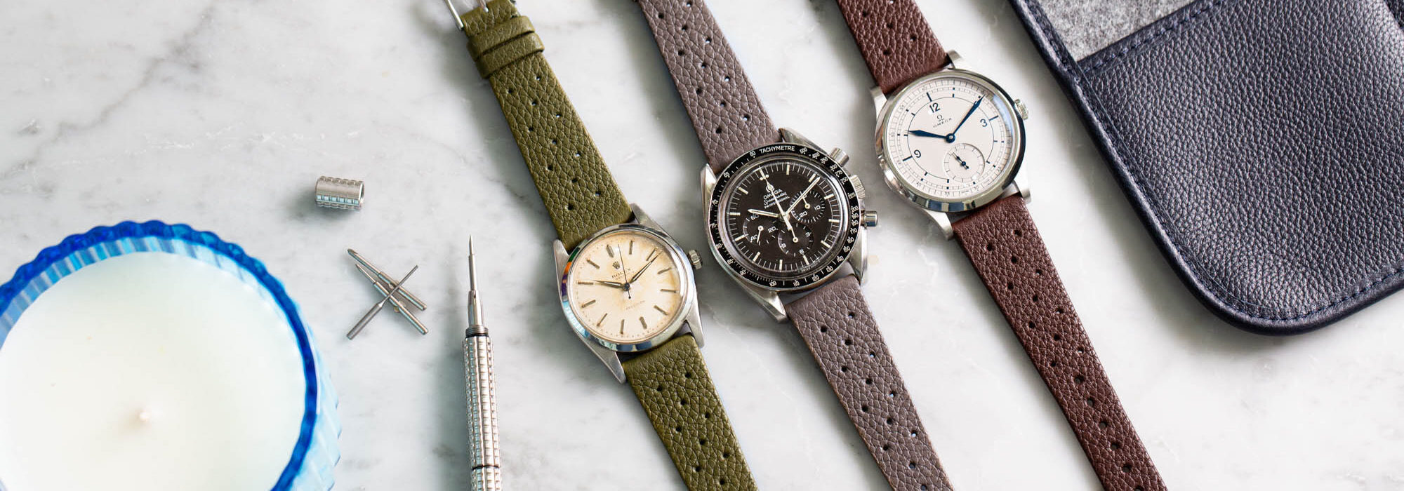 Leather strap watches