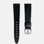 Bracelet de montre en cuir de lézard noir