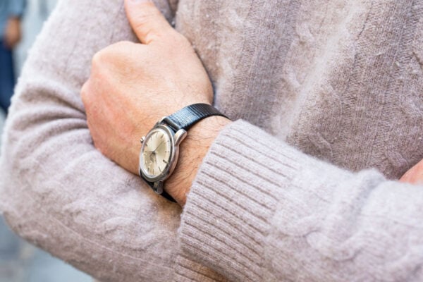 Bracelet de montre en cuir de lézard noir