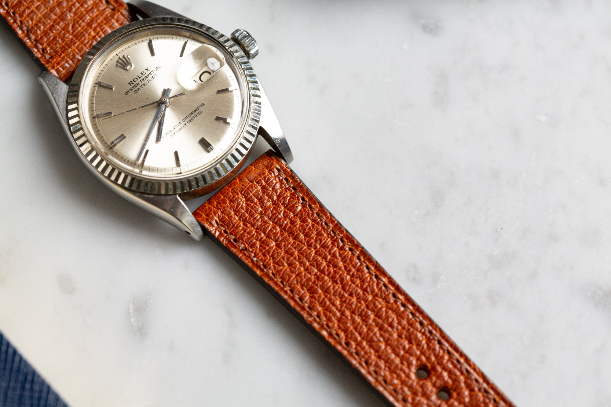 Discount Pig Skin Leather 24 mm Watches Strap AD479ABU_K0036341