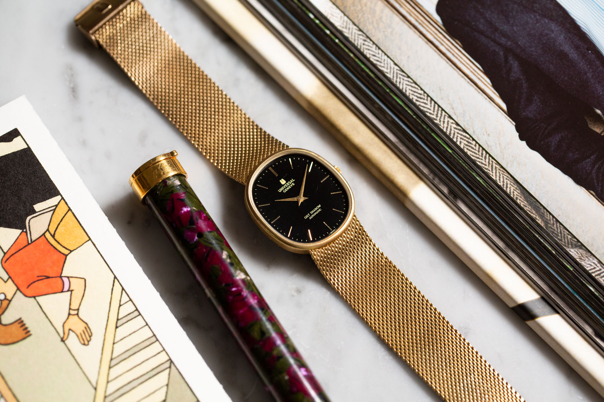 UNIVERSAL GENEVE GILT SHADOW Circa 1960 1y warranty