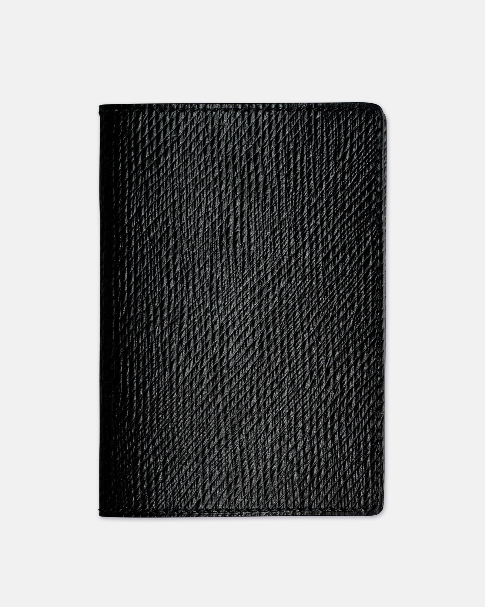 Passport Cover Black Russia leather Same Color Stitching