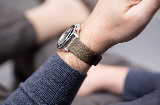 Bracelet de montre - Cuir de veau Grainé Taupe