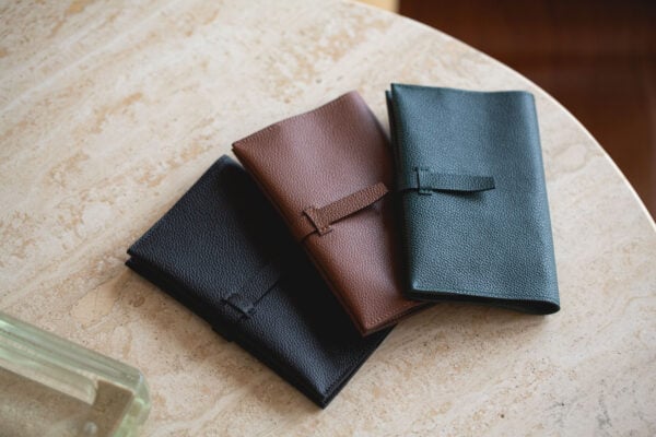 Protège-carnet cuir de vachette grainé
