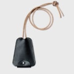 Porte-clés cloche - cuir noir et suédine